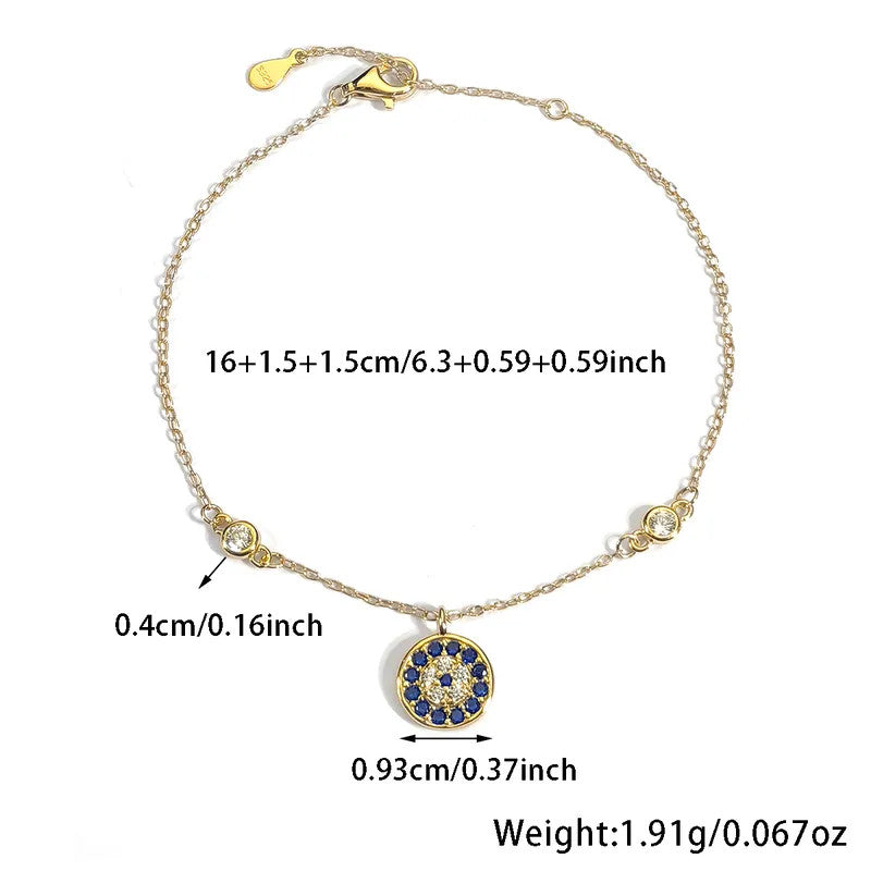 925 Silver Greek Evil Eye Zircon Bracelet-13