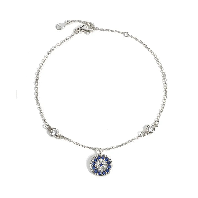 925 Silver Greek Evil Eye Zircon Bracelet-3
