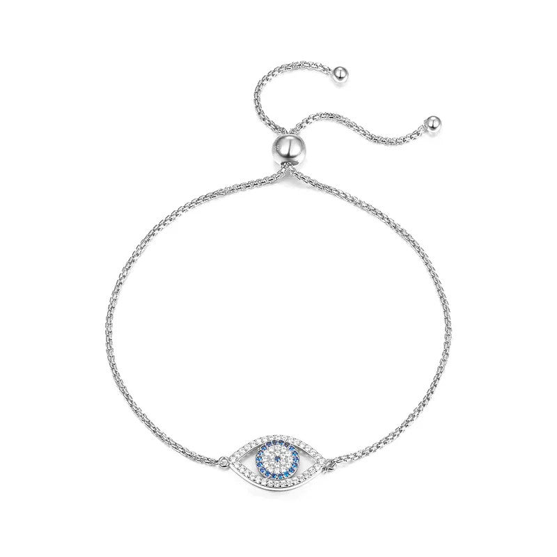 925 Silver Greek Evil Eye Zircon Bracelet-11