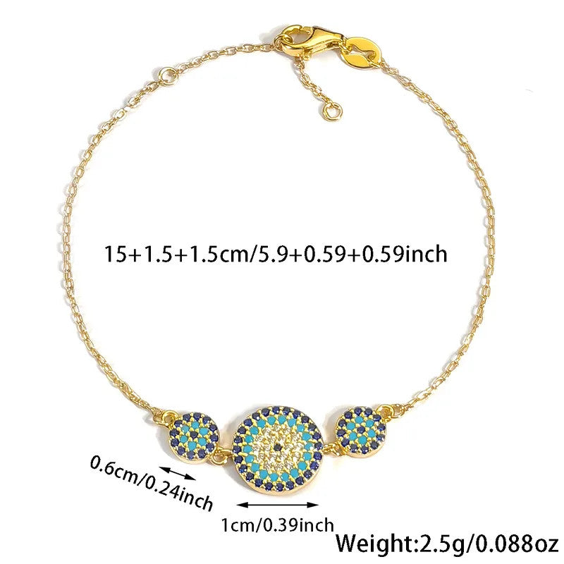 925 Silver Greek Evil Eye Zircon Bracelet-6