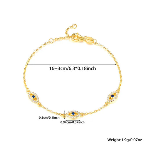 925 Silver Greek Evil Eye Zircon Bracelet-10